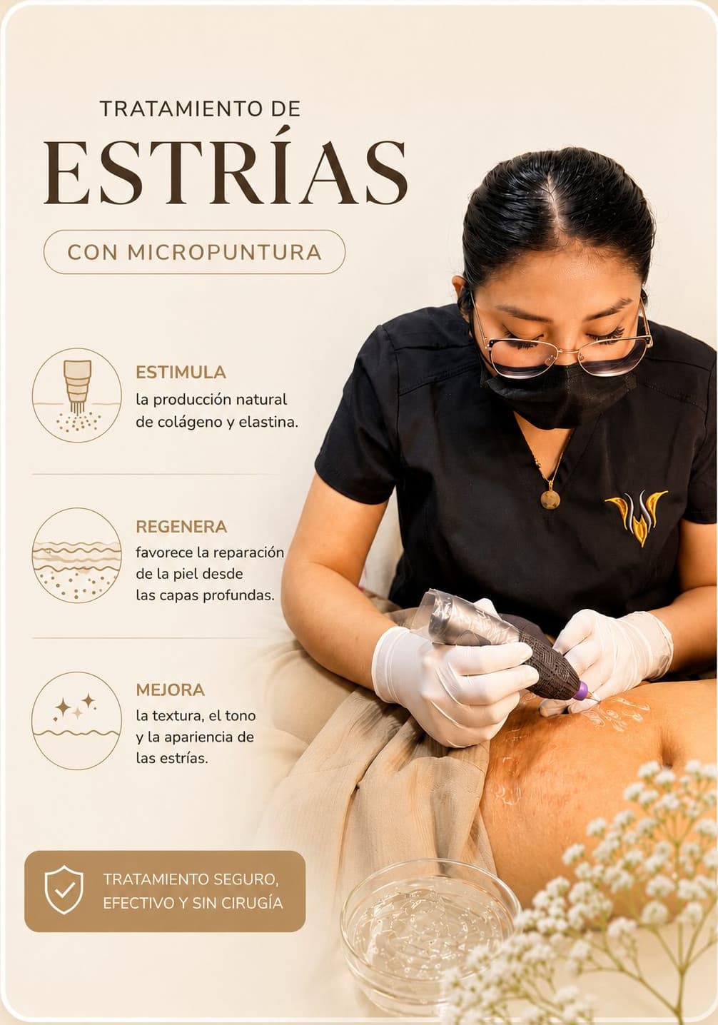 Tratamiento de micropuntura para estrías